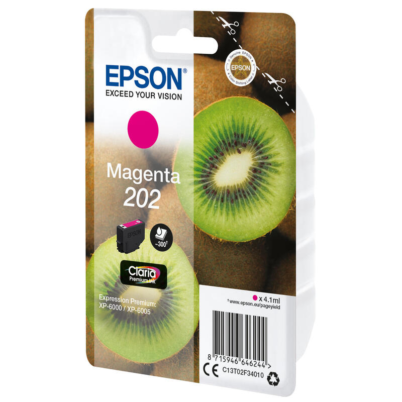 Cartucho Tinta Epson C13t02f34010 Singlepack Magenta 202 Claria Premium Ink Xp-6000 / Xp-6005 / Kiwi