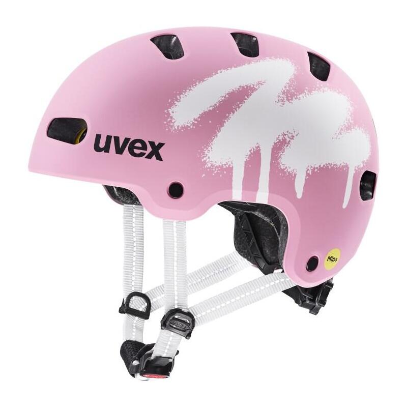 Casco De Ciclismo Infantil Uvex Kid 4 Style Mips, Color Fresa Mate.