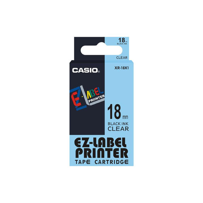 Casio Cinta Para Etiquetadora 8m X 18mm Negro/Transparente