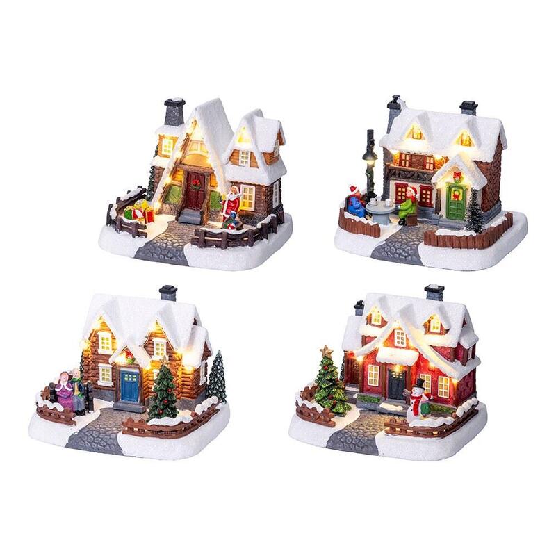 Casita Navideña Led Con Luz Fija, Modelos Variados