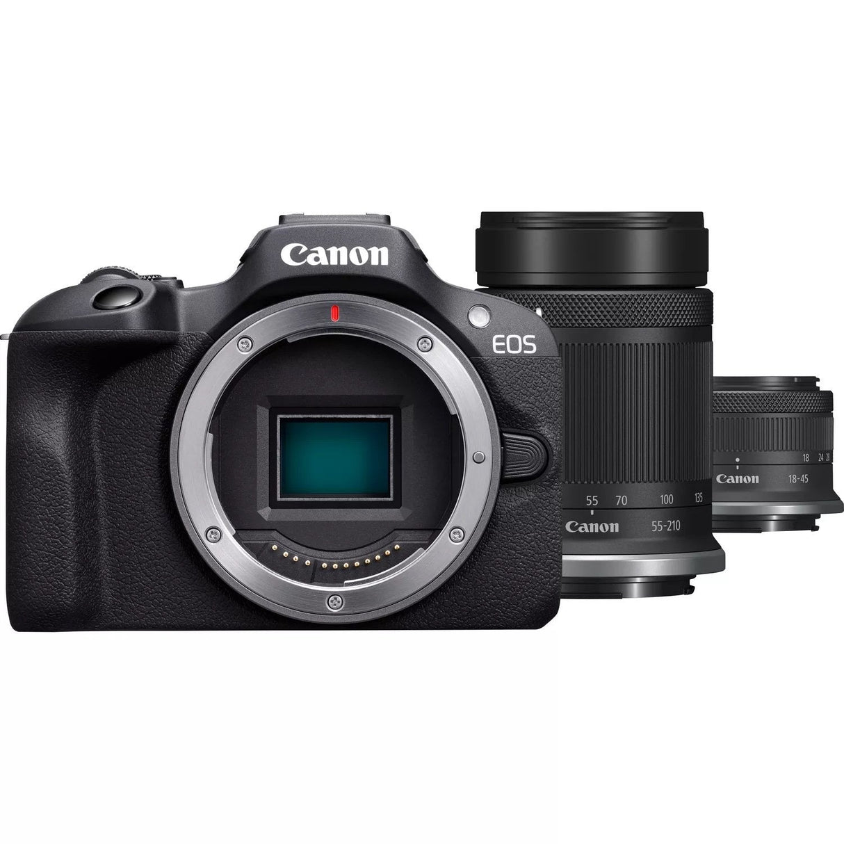 Camara Canon Eos R100 + Rf-S 18-45mm F4.5-6.3 Is Stm + Rf-S 55-200mm F5-7.1 Is Stm Kit Milc 24,1 Mp Cmos 6000 X 4000 Pixeles Negro