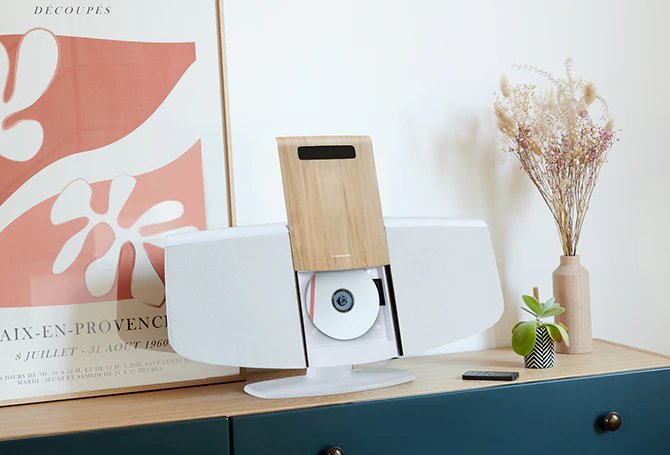 Thomson Micro Sound System Bt Cd/Mp3/Usb White Wood Finish Mic401bt