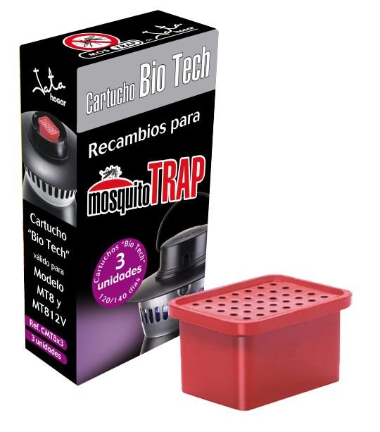 Cartucho Recambio Biotech Jata Mostrap Cmt8x3 Pack 3 Unidades 120-145 Días Compatible Con Atrapa Mosquitos Mt8e