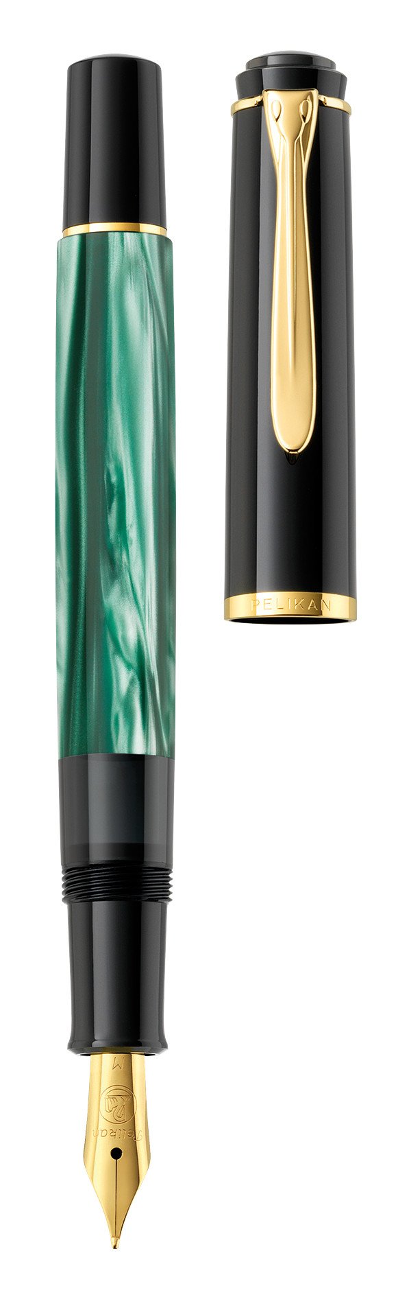 Pelikan Classic M200 - Pluma Estilográfica Pistón Verde Jaspeado 994103