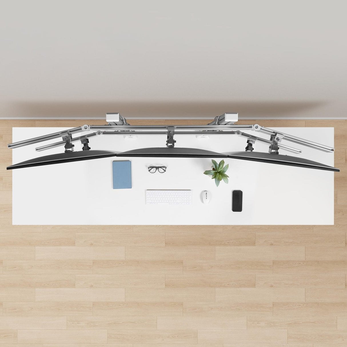 Startech.Com Six-Monitor Desk Mount W Crossbar, Up To 32 In Screens 17.6lb - Befestigungskit - Für 6 Lcd-Displays - Säule, Dual