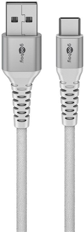 Cable Goobay Textil Supersoft Usb 2.0, Conector Usb-A > Conector Usb-C Blanco, 3 Metros 74532