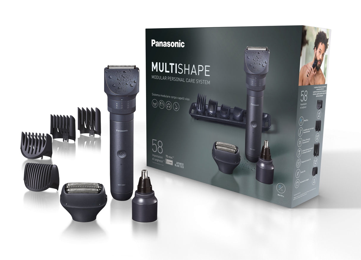 Panasonic Er-Ckl2-A301 Kit Recortadora Multiformas Para Barba, Pelo Y Cuerpo, Inalámbrica, Tiempo De Funcionamiento 70 Min, Negro