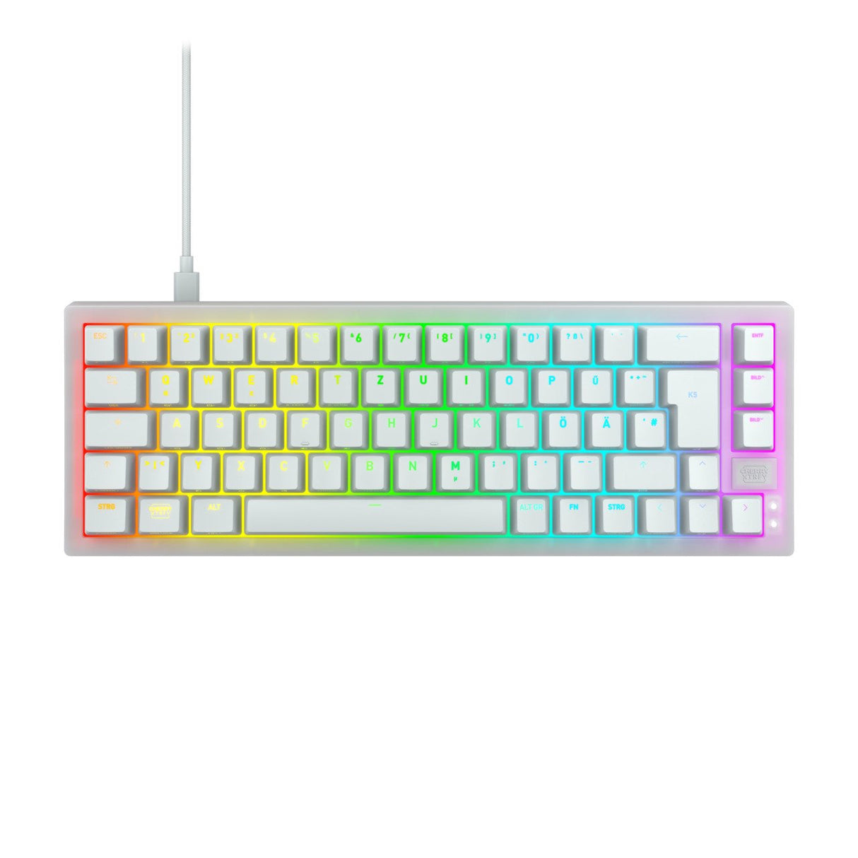 Cherry K5v2, Teclado Gaming Blanco, Disposición De, Cherry Mx2a Silent Red Cx-K5v2-Rgb-Cpt-Tpwhite-R-Ger