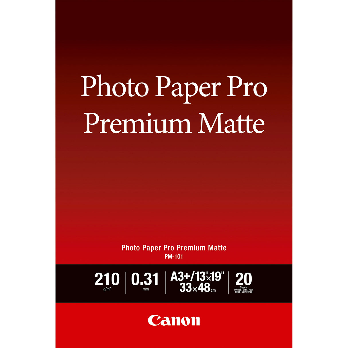 Papel Fotografico Canon 8657b007 Pro Premium Pm-101/ 330 X 483 Mm/ 20 Hojas