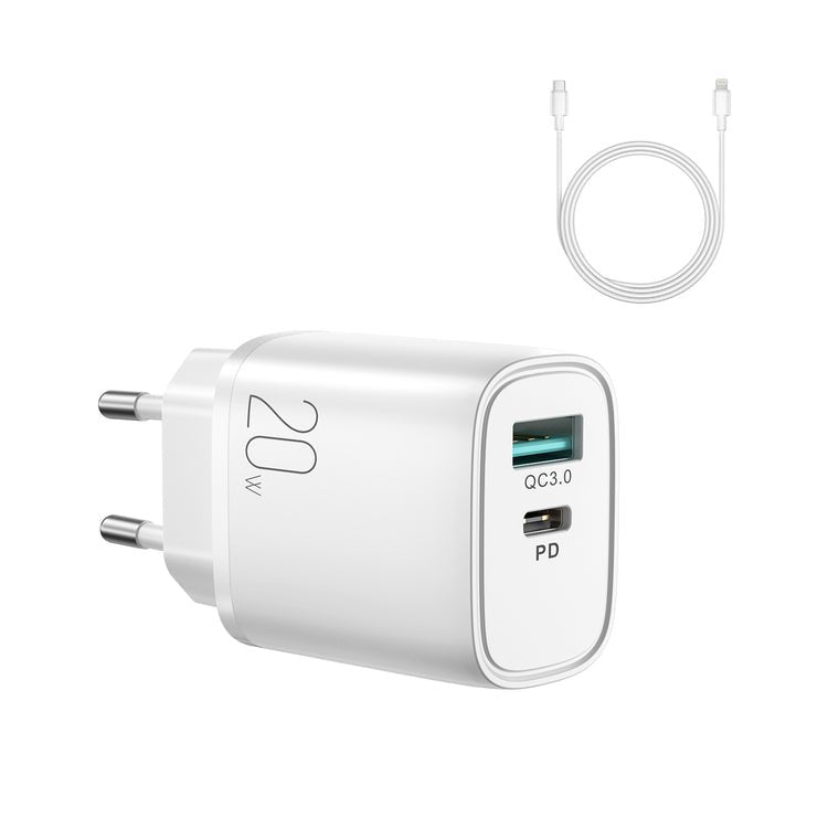 Joyroom Szybka Ladowarka Sieciowa Usb-A Qc3.0 / Usb-C Pd 20w Biala (L-Qp2011)
