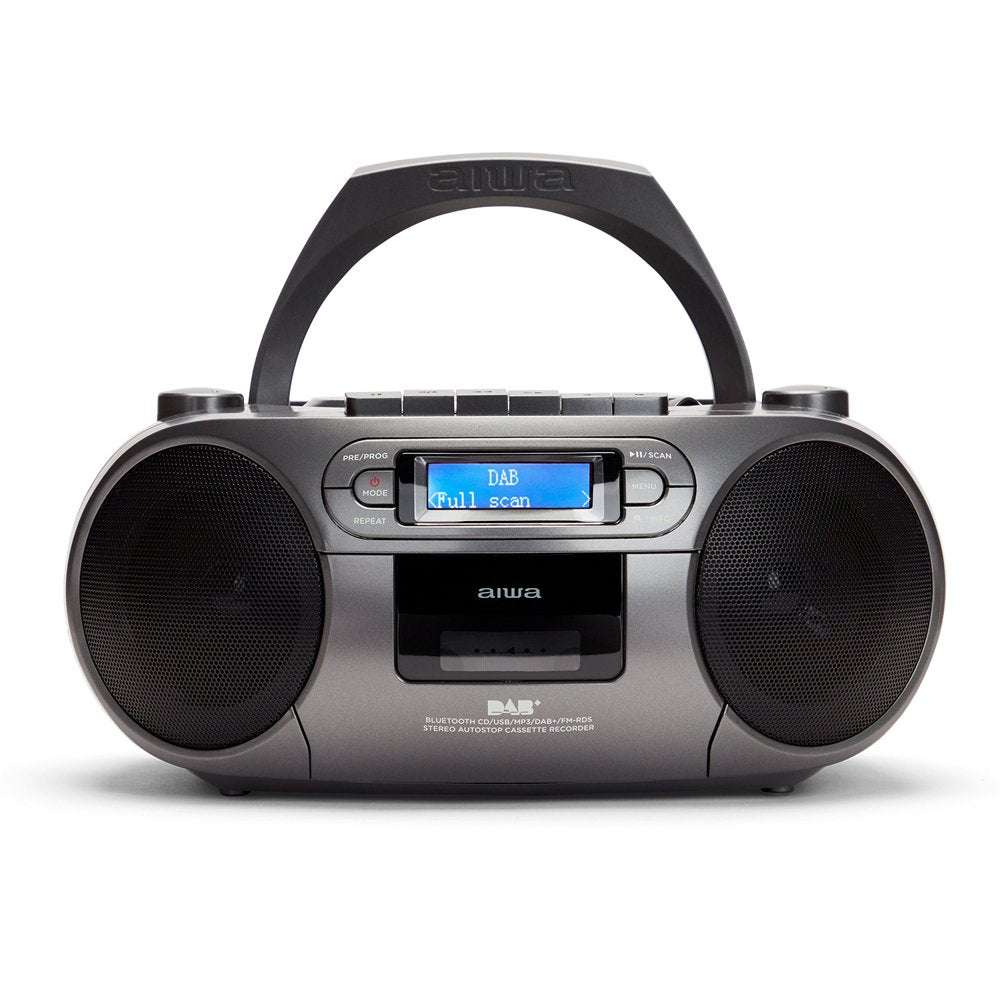 Radio Cd Cassette Portátil Aiwa Bbtc 660 4w Rms Usb Bluetooth Gris