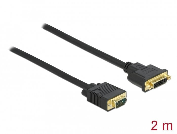 Delock Cable Dvi 24+5 Hembra A Vga Macho 2 M