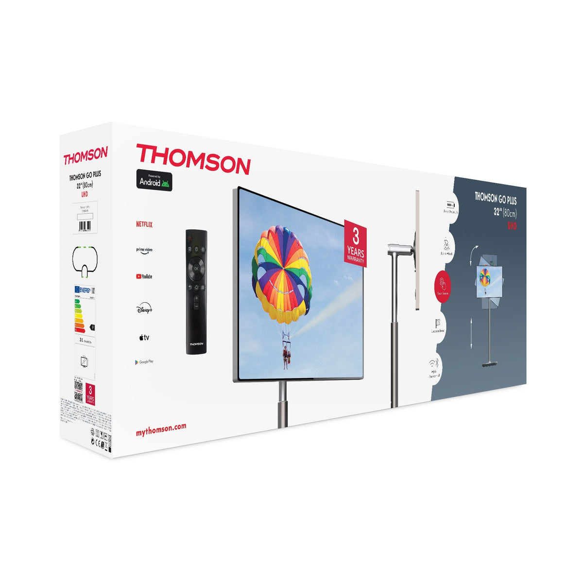 Tv Led 32" Thomson 32ue5m45e Uhd 4k Arm Cortex A72*4+Arm Cortex A53*4 Webcam Integrada Pantalla Táctil Subwoofer Micrófono Blanco