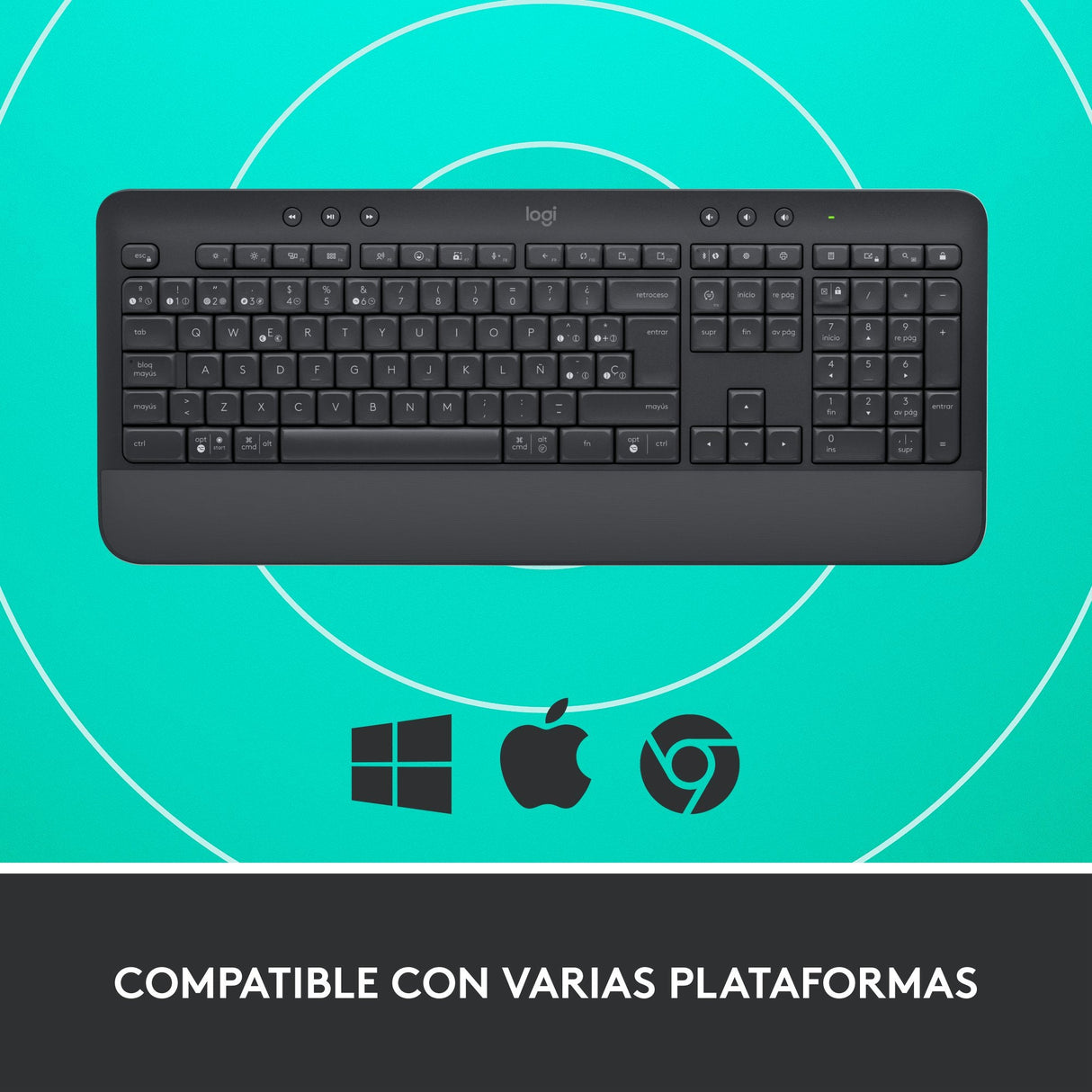 Teclado Español Logitech K650 Signature Bluetooth Qwerty Grafito