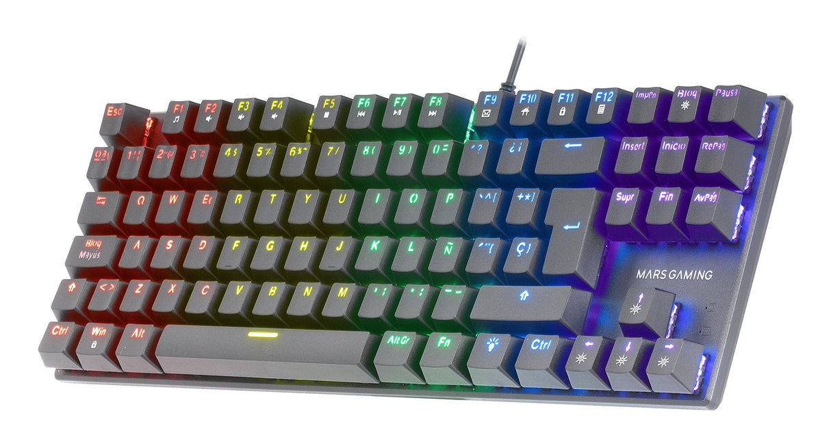 Mars Gaming Mk80 Teclado Gaming Mecanico - Tkl Compacto - Iluminacion Rgb - Teclas Imborrables - Switches Antipolvo -