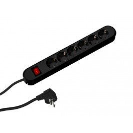 Bachmann Regleta De Enchufes Smart De 6 Vías, Negra 5,0 M, Con Interruptor