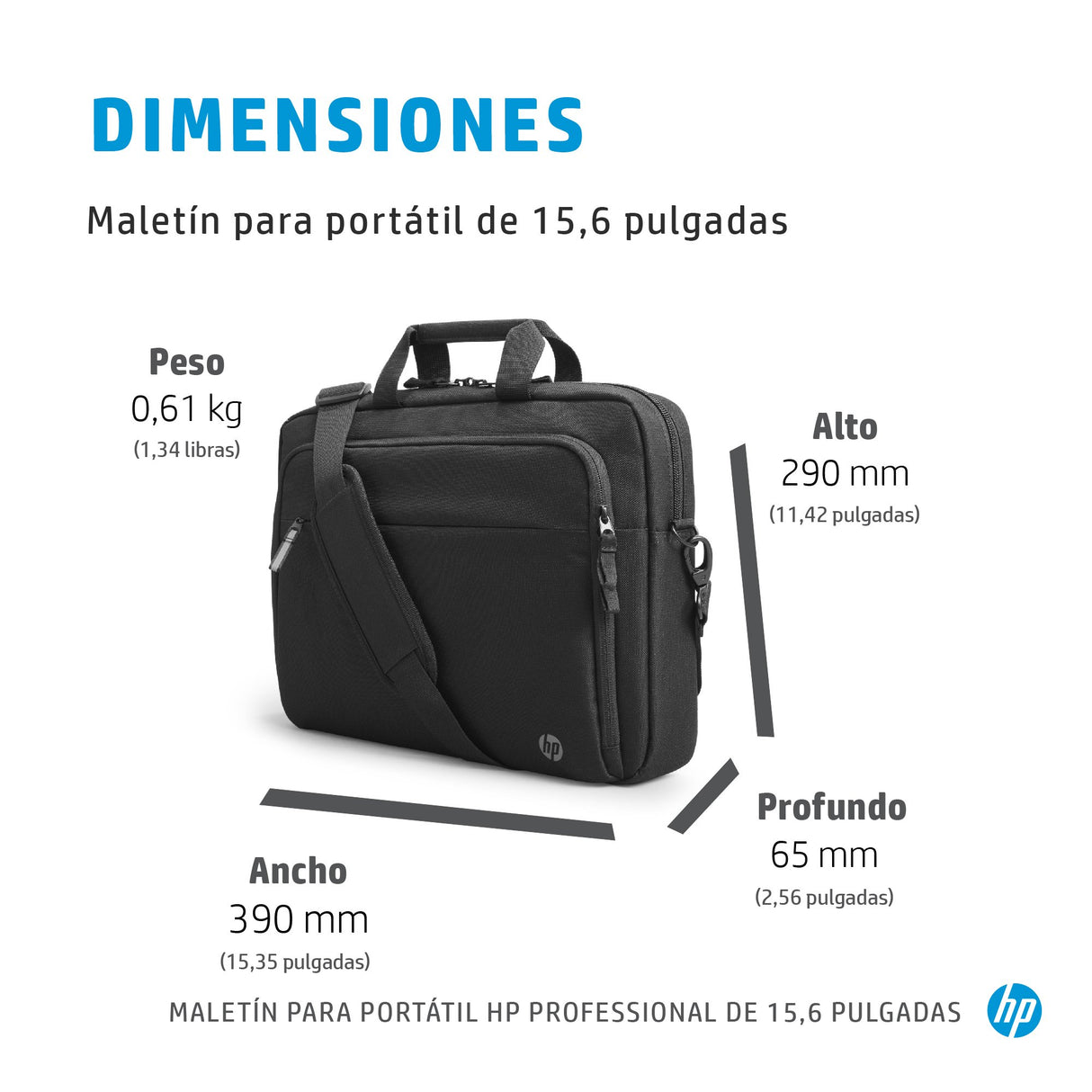EAN 5715328141780 - HP Professional 15.6 Laptop Bag 39,6 cm (15.6") Maletín Negro imagen 3