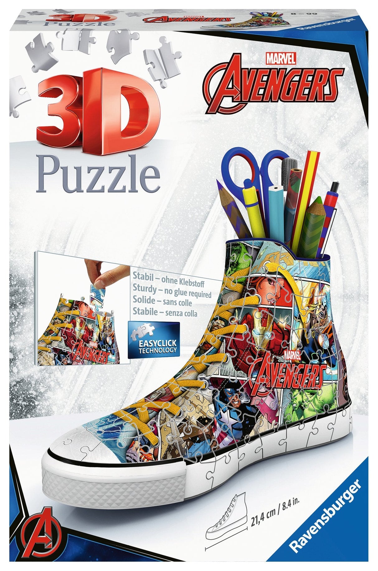 Portalapices 3d Zapatilla Los Vengadores Marvel 108pzs