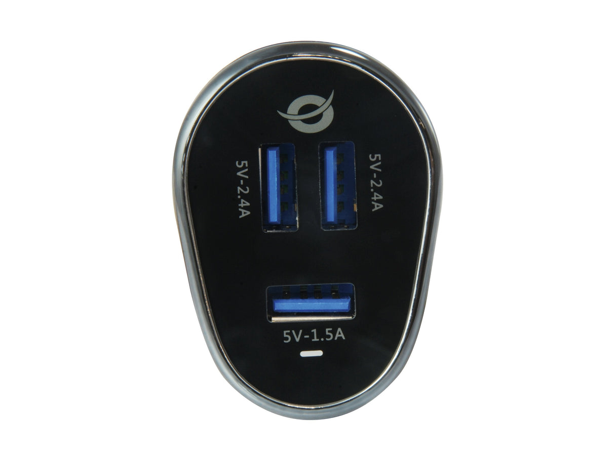 Cargador Coche Conceptronic Carden06b  3 Puertos Usb A ( 2 P 5v/2.4a   1p 5v/1.5a ) 31.5w