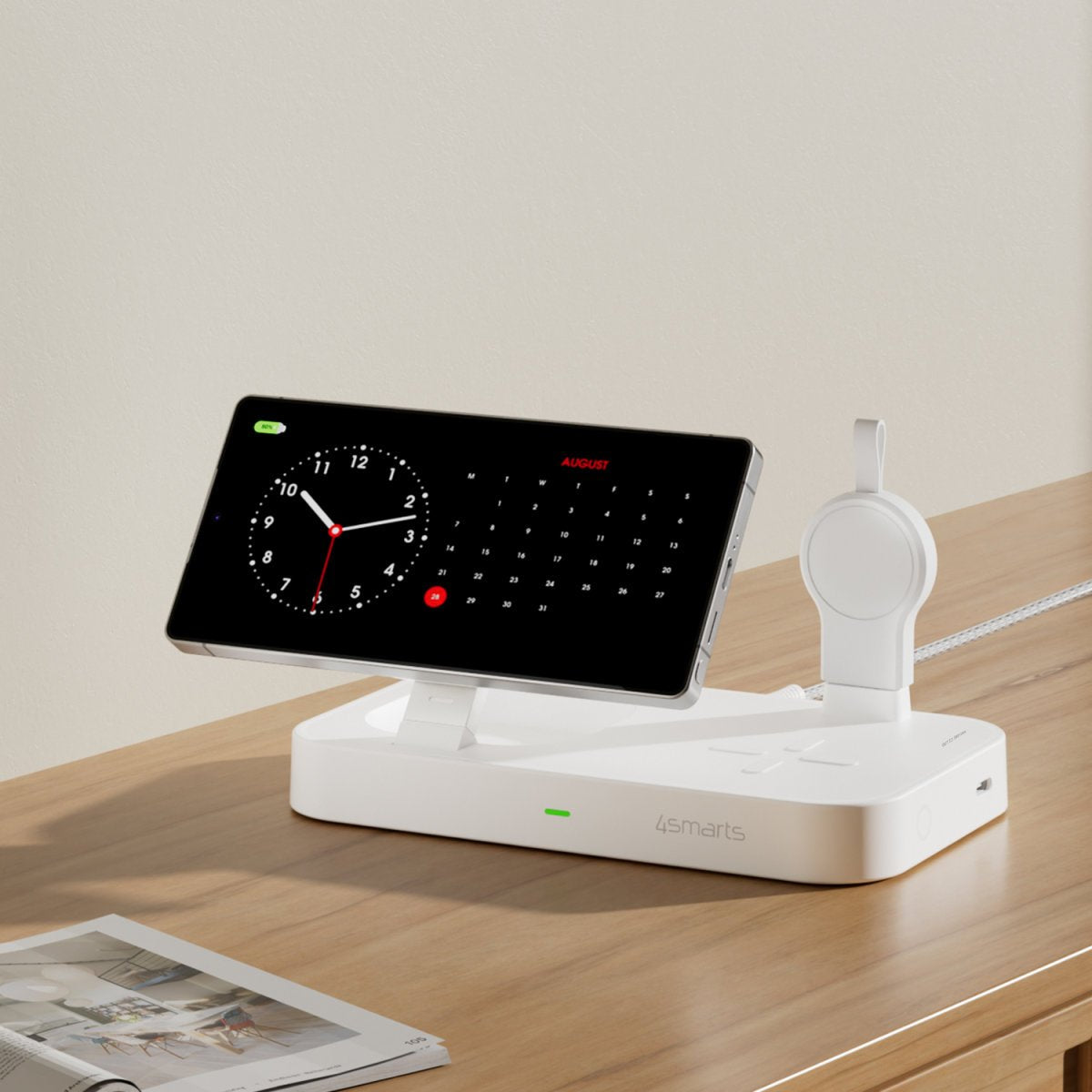 Estación De Carga 4smarts Qi2 Trident Con Cargador Para Reloj Samsung