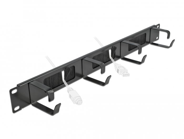 Delock 19? Cablemanagement Bürstenleiste Mit 4 Bügeln 1 He Schwarz