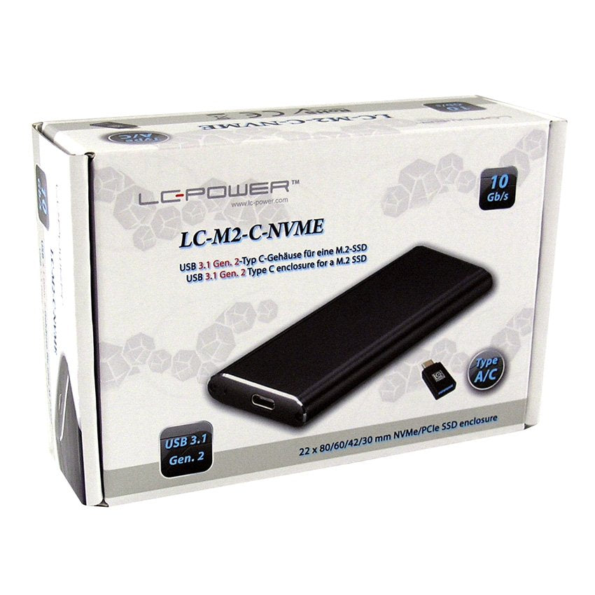 Lc-Power Carcasa Para Disco Duro Ssd M.2 Nvme Usb-C Lc-M2-C-Nvme