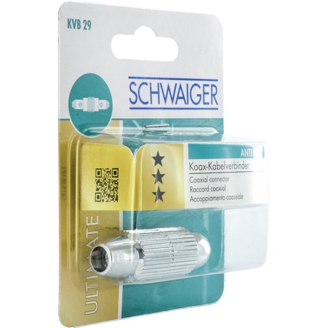 Schwaiger Koaxial Empalme De Cable Metallisiert/Hq Plateado