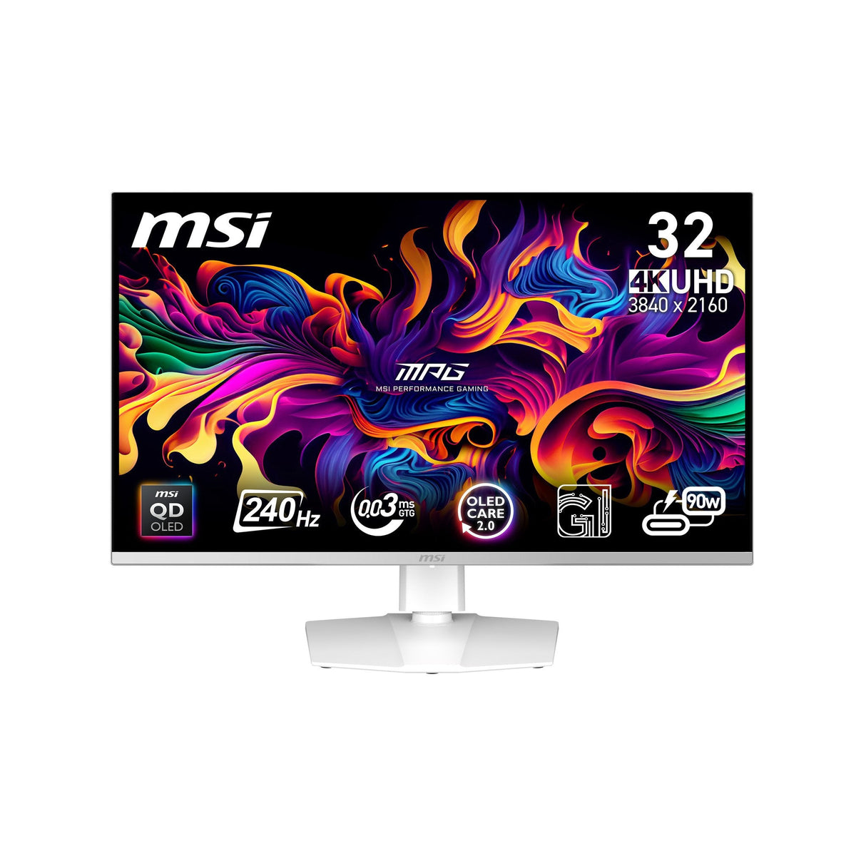 Monitor Msi Mpg 321urxw Qd-Oled (31.5") 3840 X 2160 Pixeles 4k Ultra Hd Blanco