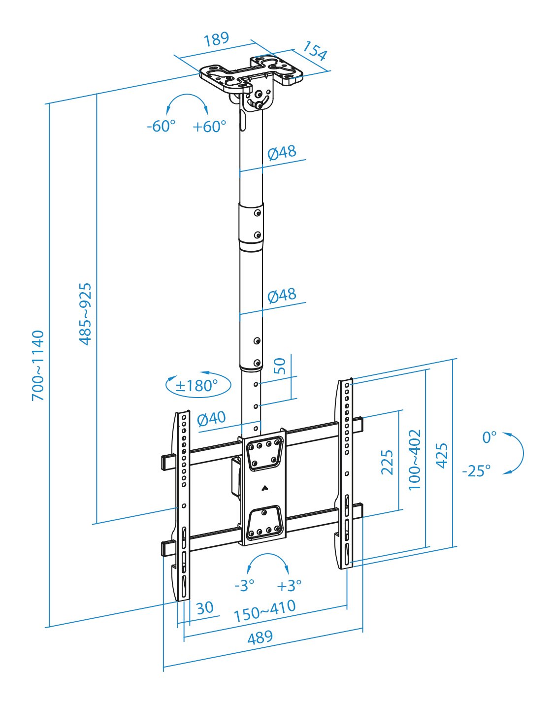EAN 8433281014787 - TooQ LPCE1175TSLI-B soporte para TV 190,5 cm (75") imagen 8