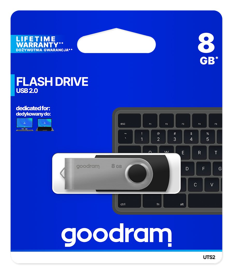 Pendrive Goodram Uts2 8gb Usb 2.0 Black
