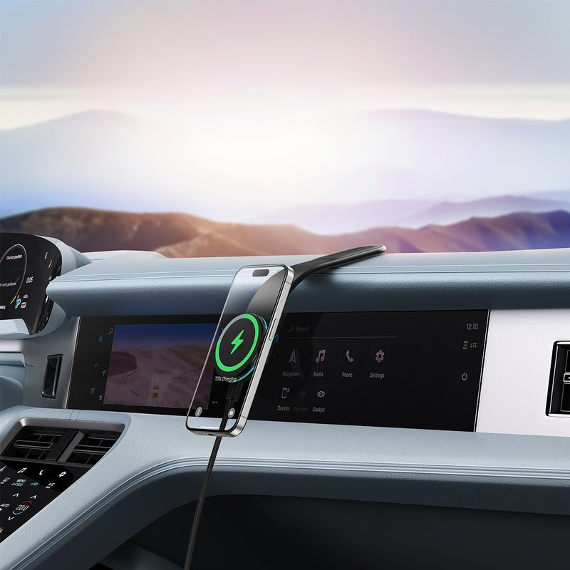 Cargador Inalámbrico Baseus C02 Pro Carga Rápida Auto, Interior Negro
