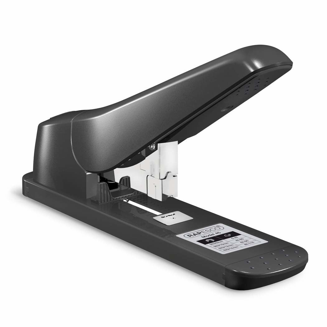 Rapesco 1063 Av-45 Grapadora De Gruesos - Capacidad Para 115 Hojas - Grapado Cerrado - Carga Trasera - Negro