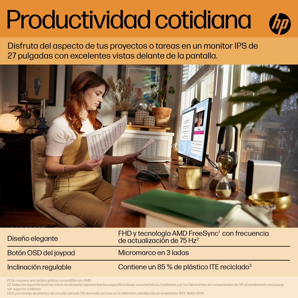 EAN 5715063324561 - HP V27i G5 FHD Monitor pantalla para PC 68,6 cm (27") 1920 x 1080 Pixeles Full HD LCD Negro imagen 3