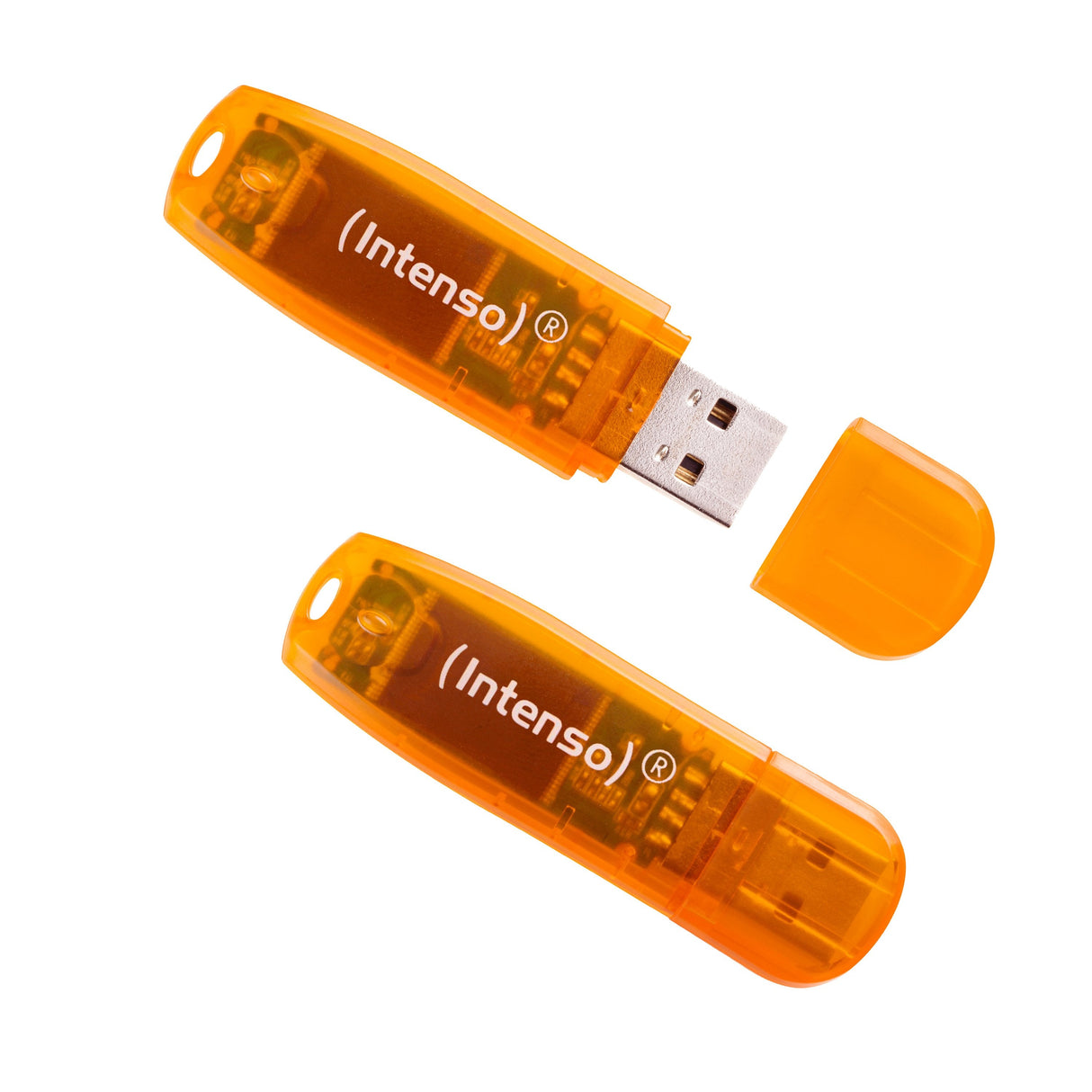 Pendrive Intenso 2.0 Rainbow Line 2 X 64 Gb Naranja