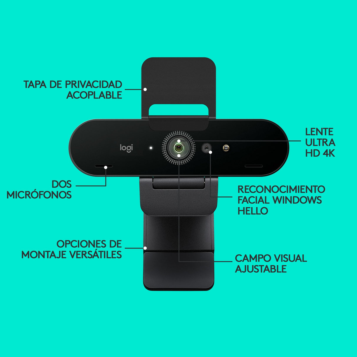 EAN 5099206075078 - Logitech 960-001194 cámara web 4096 x 2160 Pixeles USB Grafito imagen 10