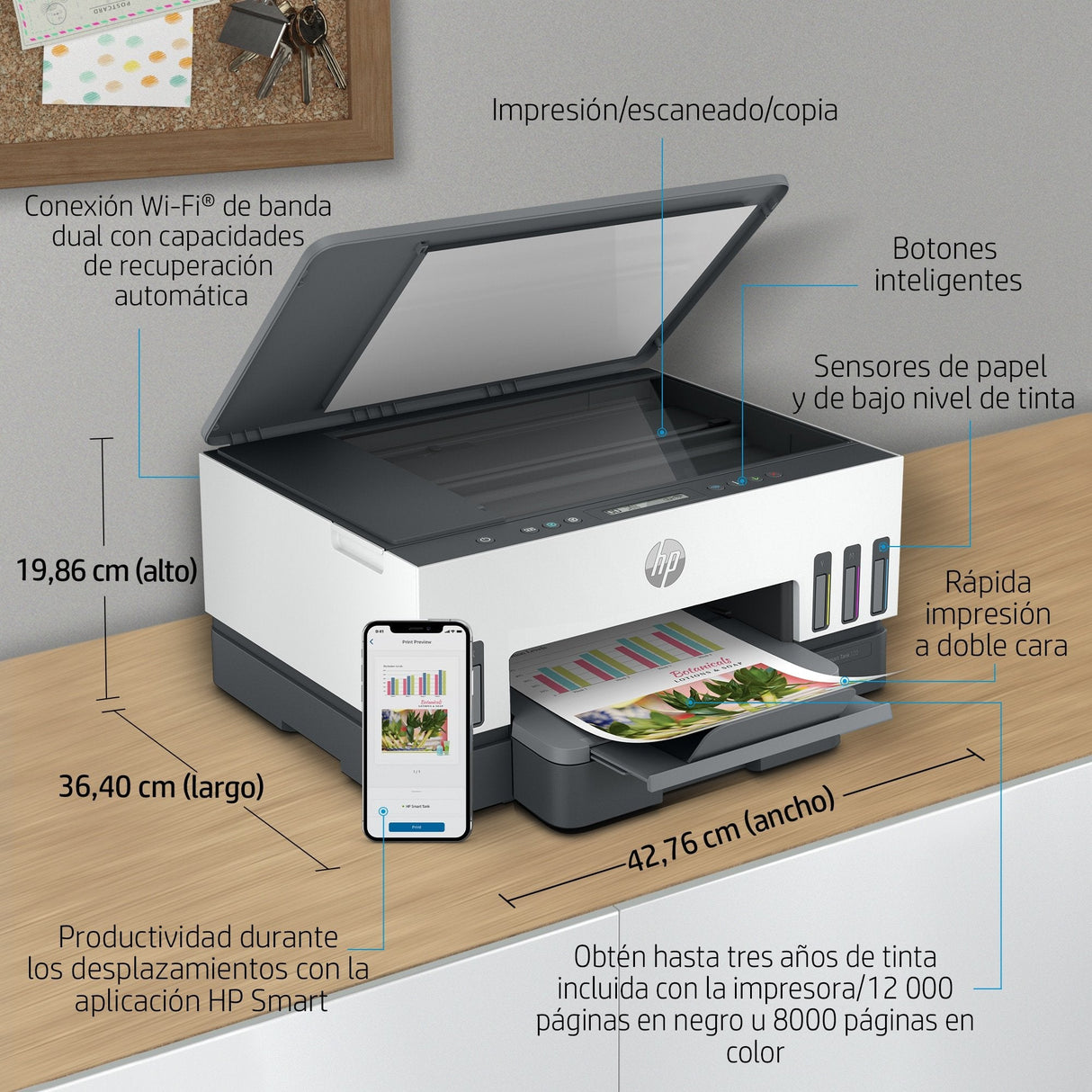 Multifunción Recargable Hp Smart Tank 7005 Wifi Dúplex Blanca