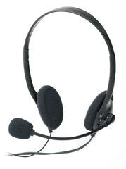 Ednet Headset, Auriculares, Negro, Binaural, 1,8 M, Alámbrico, 20 - 20000 Hz