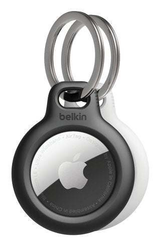 Secure Holder Keyring Airtag Bk Wh