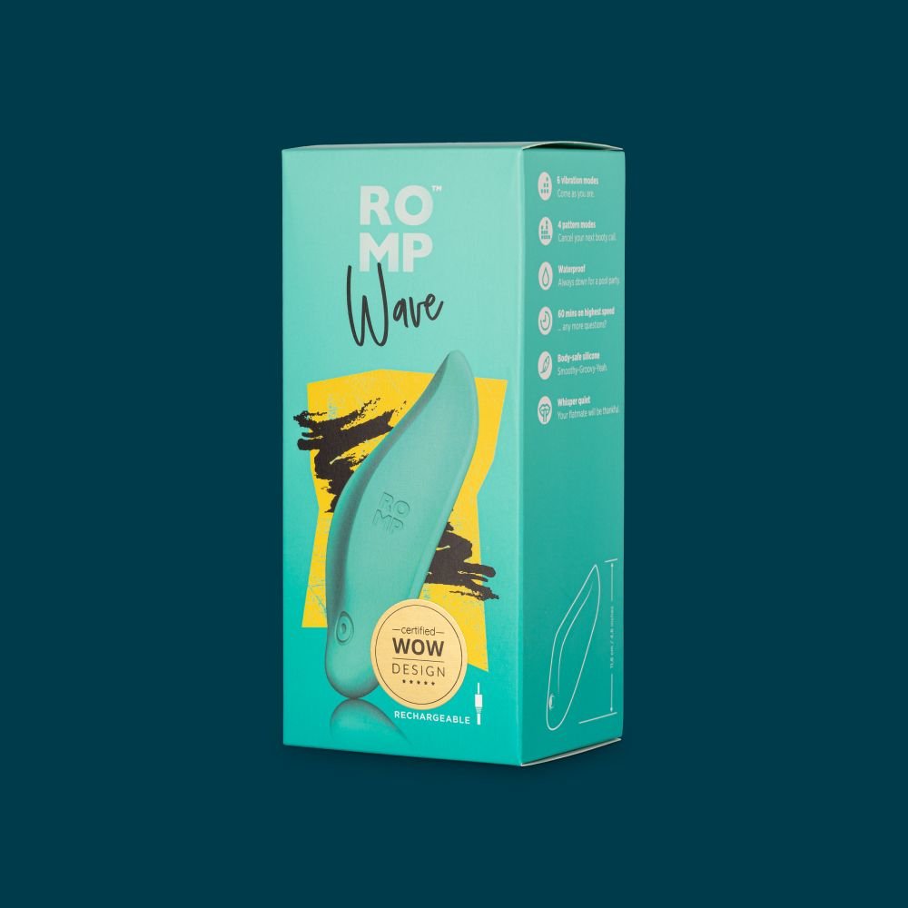 Romp - Wave Vibrador Estimulador De Clítoris Forma Ergonómica Verde Agua