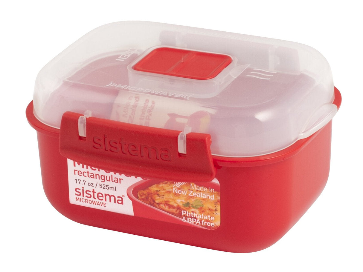 Simema Recipiente Rectangular (525 Ml), Color Rojo