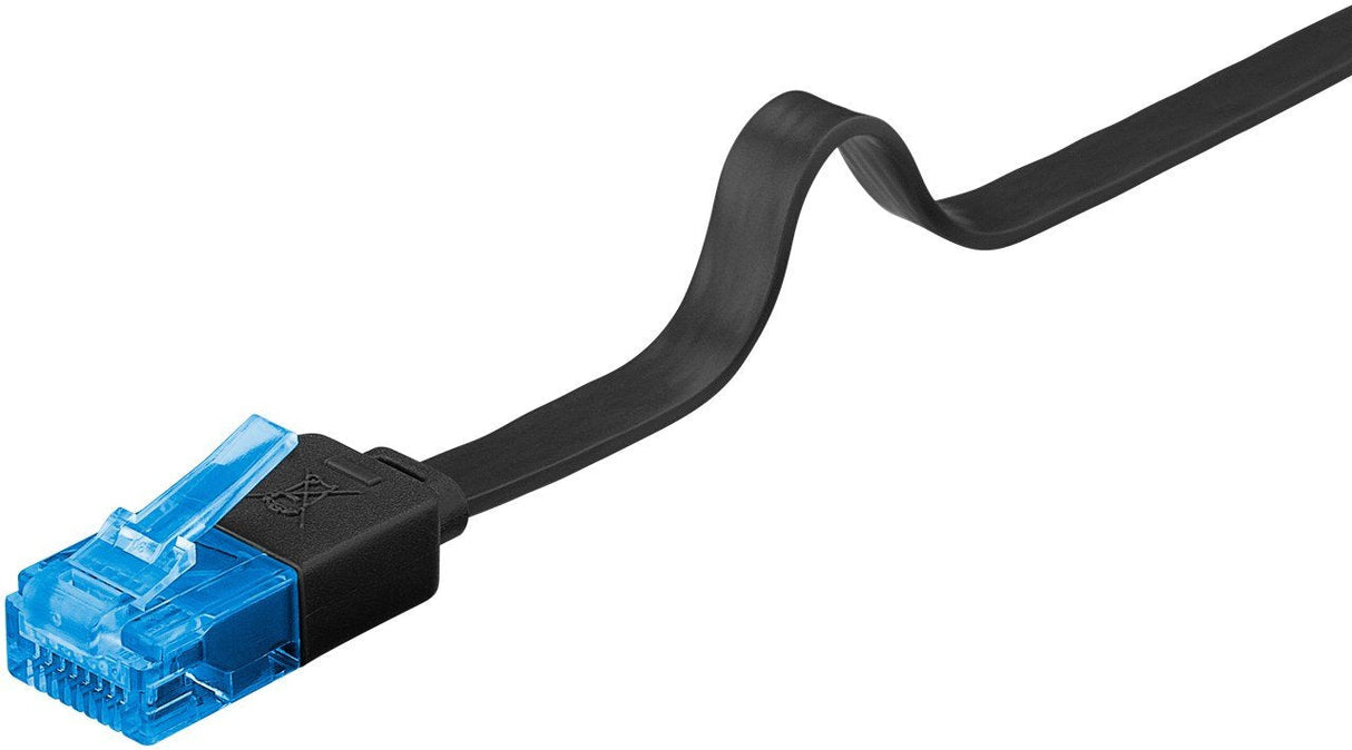 Cat 6a Flat-Patch Cable U/Utp, Black, 5 M - Copper