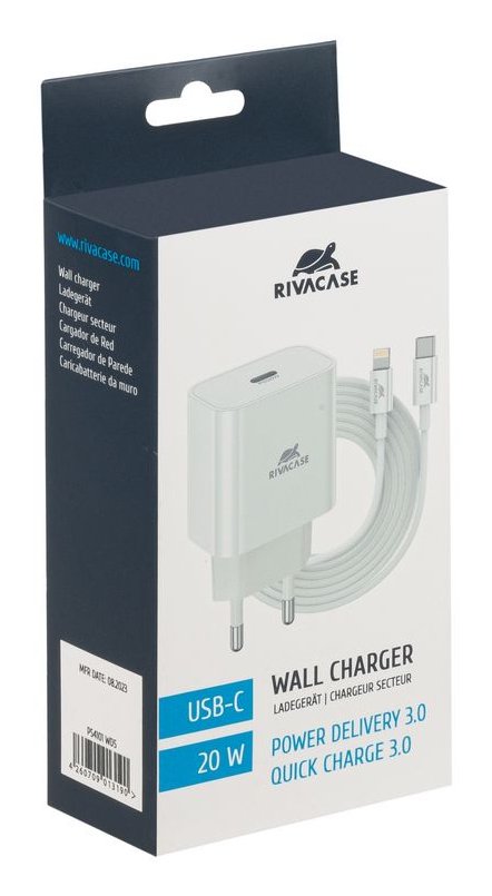 Cargador Móvil Pared Blanco Ps4101 Wd5 Rivacase