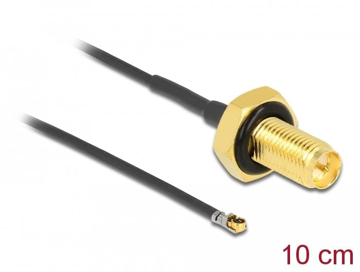Delock Cable De Antena Rp-Sma Hembra Am Einbau A Mhf® 4l Lk Macho 1.37 10 Cm
