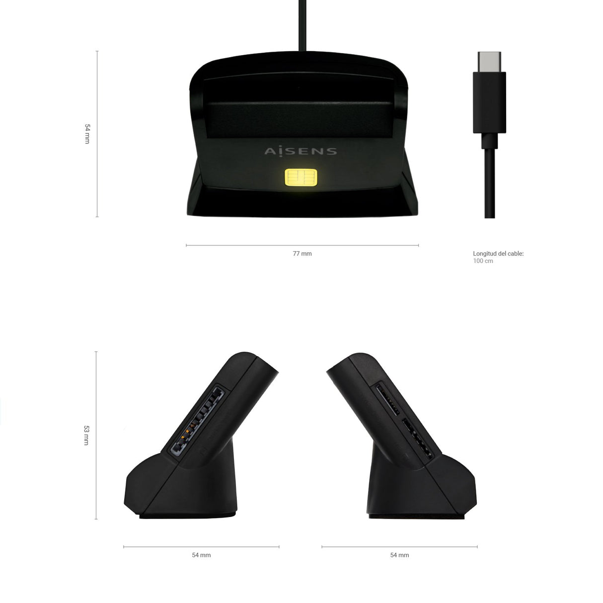EAN 8436574706307 - AISENS ASCR-SN04CSD-BK lector de control de acceso Lector USB de control de acceso imagen 4