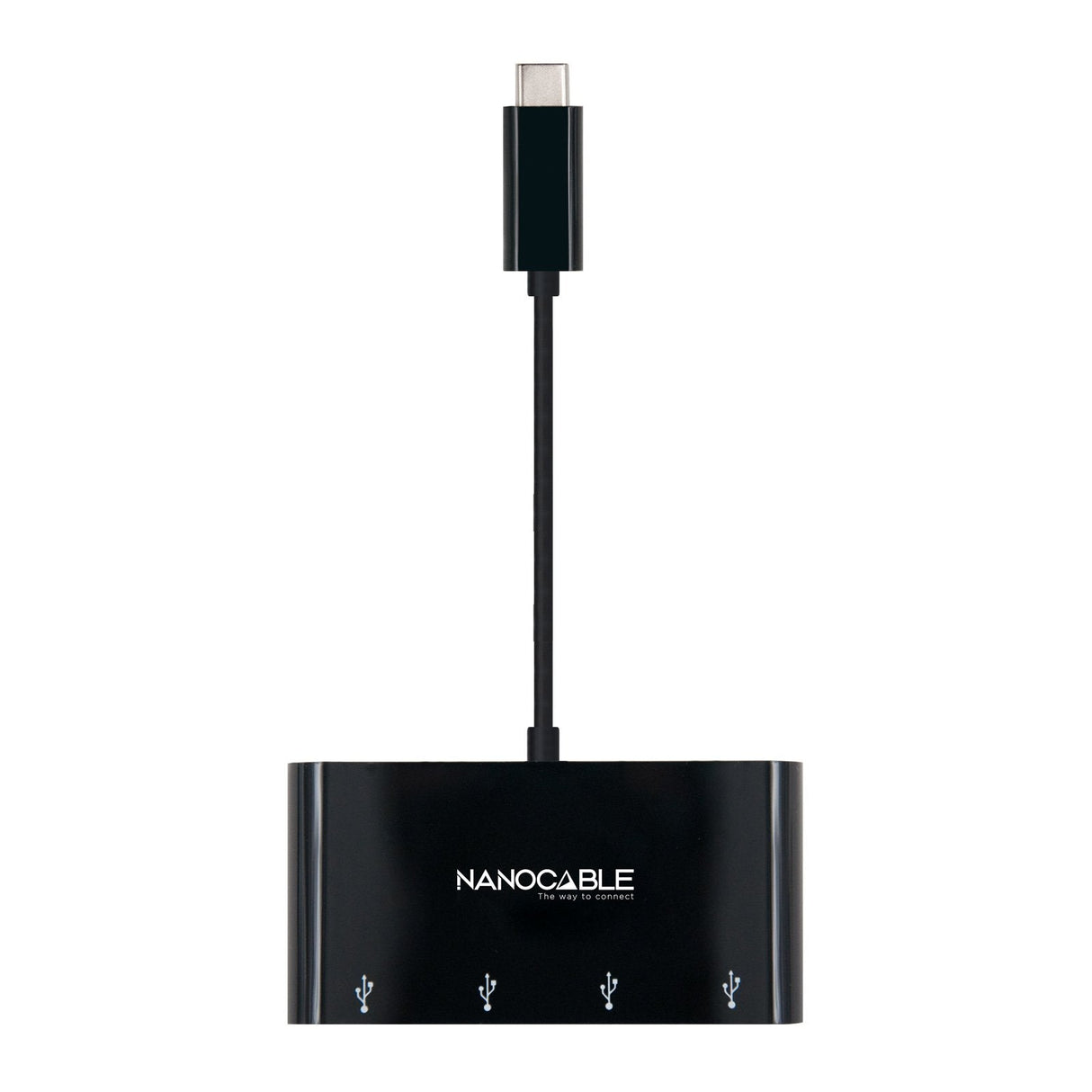 Nanocable Adaptador Usb-C A 4xusb 3.0. Usb-C/M-Usb 3.0/H - 10 Cm - Negro