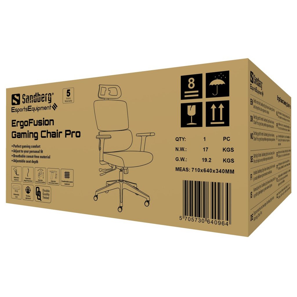 EAN 5705730640964 - Sandberg 640-96 silla para videojuegos Silla para videojuegos universal Asiento acolchado Negro, Gris imagen 10