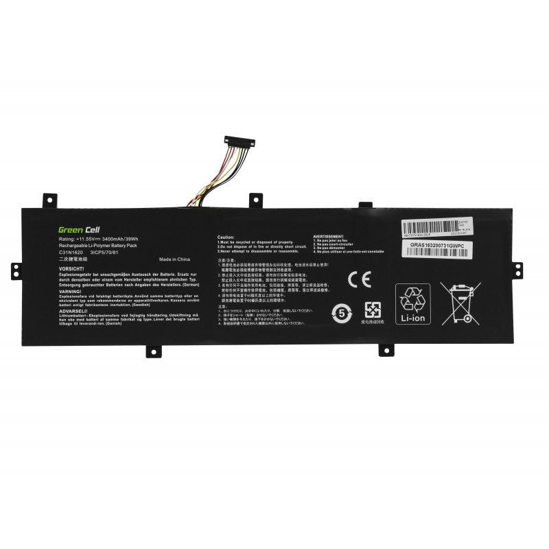 Battery Green Cell C31n1620 For Asus Zenbook Ux430 Ux430u Ux430ua Ux430un Ux430uq