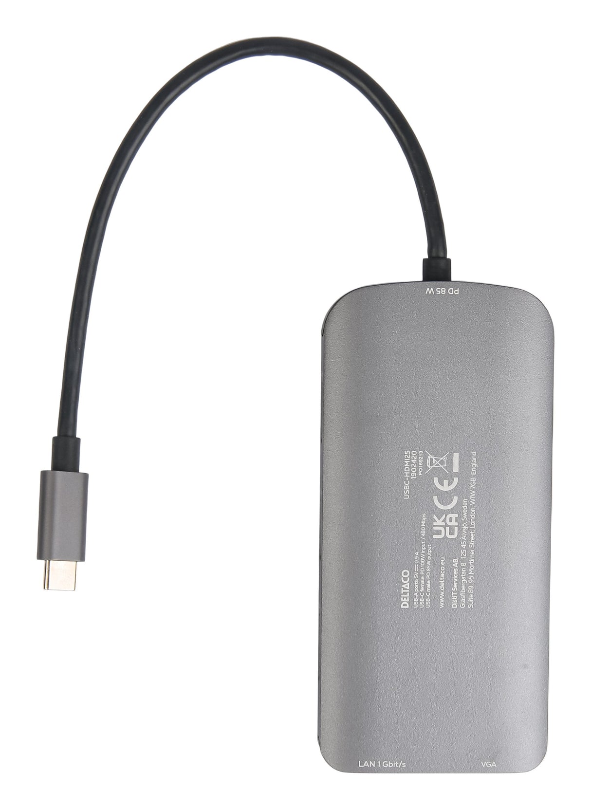 EAN 7333048060600 - Deltaco USBC-HDMI25 base para portátil y replicador de puertos USB Tipo C Gris imagen 4