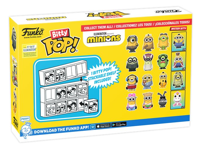 Blister 4 Figuras Bitty Pop Minions Series 1