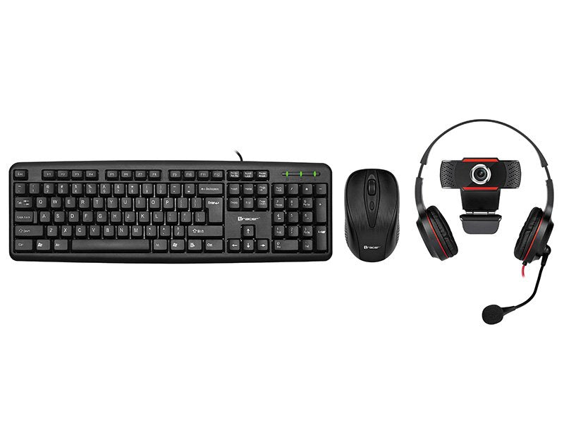 Tracer 4w1 Multi-Office Set Keyboard Mouse Pad Heapdhones